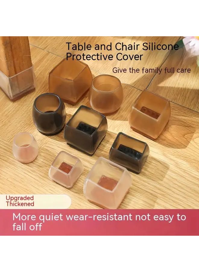 Tawny Small Round 8 Pcs Table And Chair Foot Pads Mute Wear Resistant Leg Protection Covers - Image 2